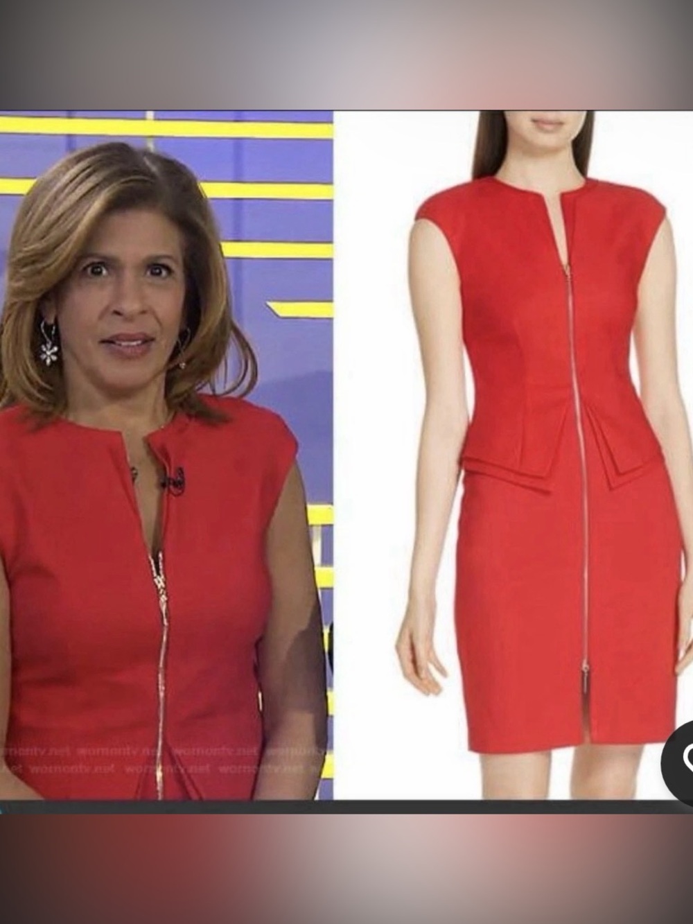 Ted Baker Coral-Red Peplum Dress
